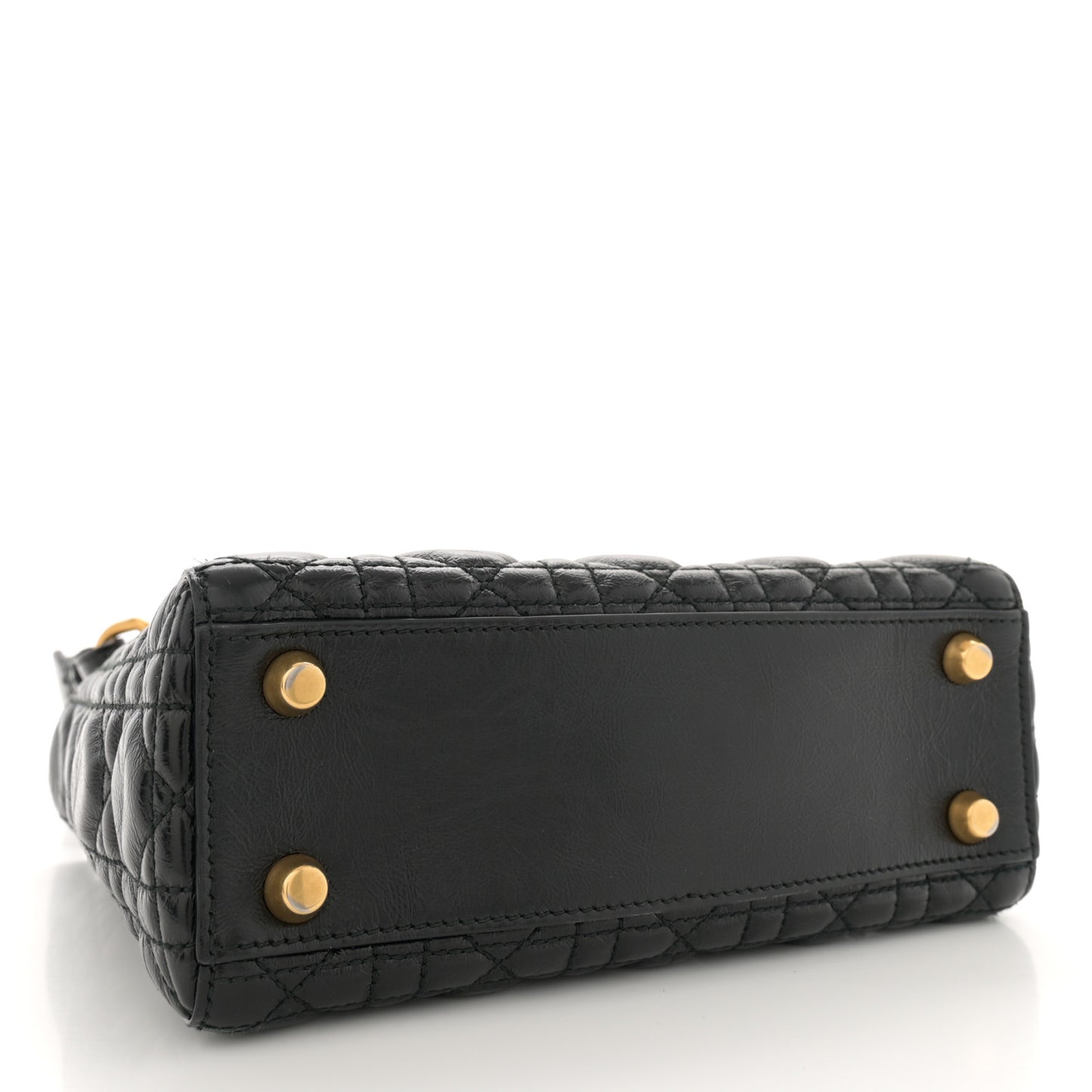 Crinkled Patent Cannage Small Lucky Badges My Lady Dior Black