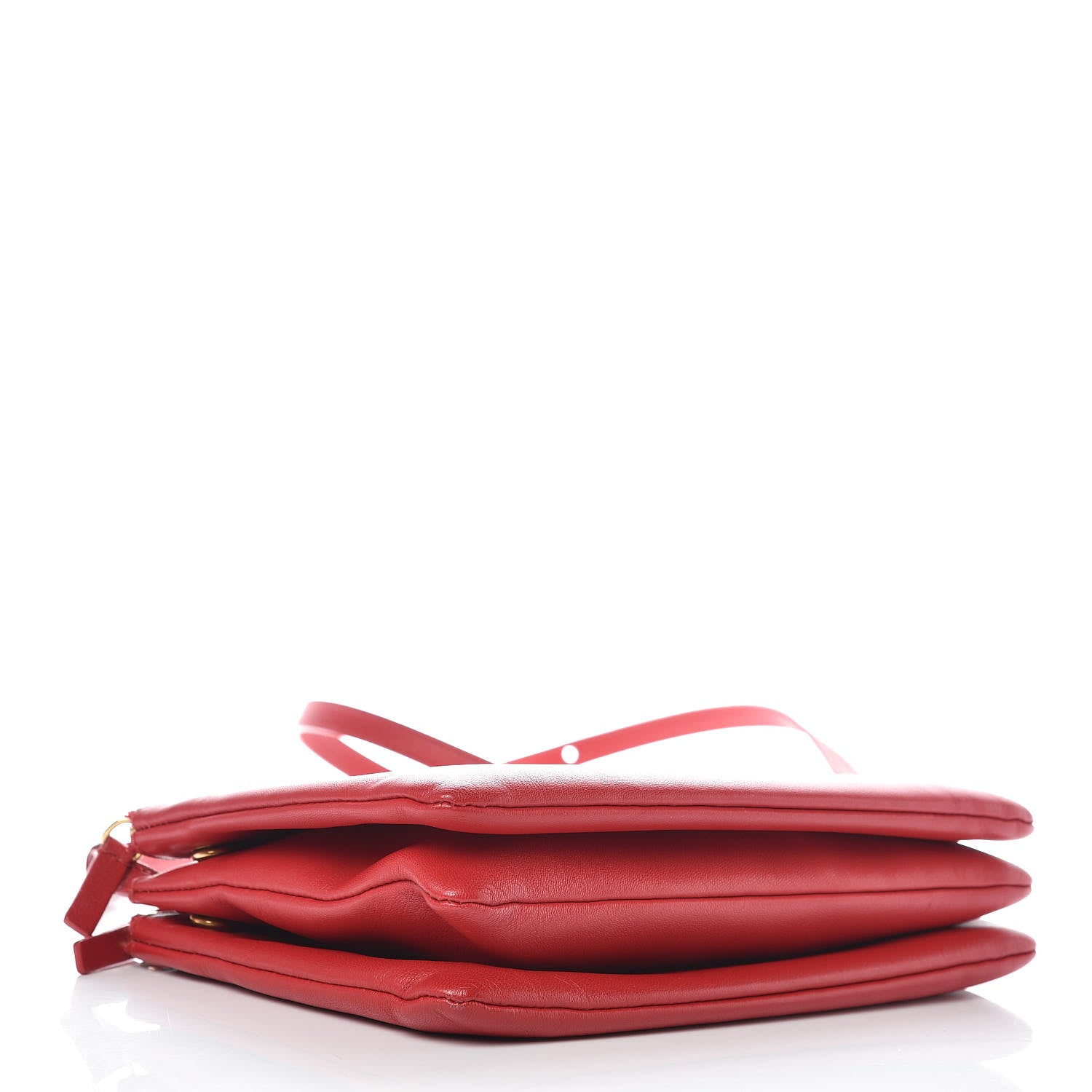 Celine Lambskin Small Trio Crossbody Bag Red 4 of 12