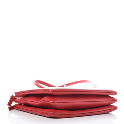 Celine Lambskin Small Trio Crossbody Bag Red 4 of 12