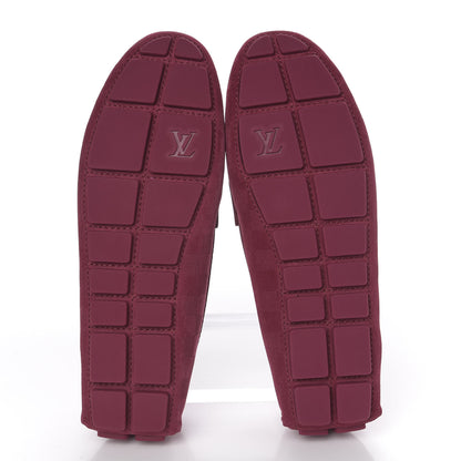 Louis Vuitton Suede Damier Shade Moccasin Loafers 9.5 Framboise 4 of 5