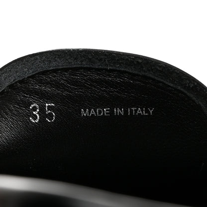 Prada Spazzolato Metal Triangle Logo 50mm Loafers 35 Black 7 of 9