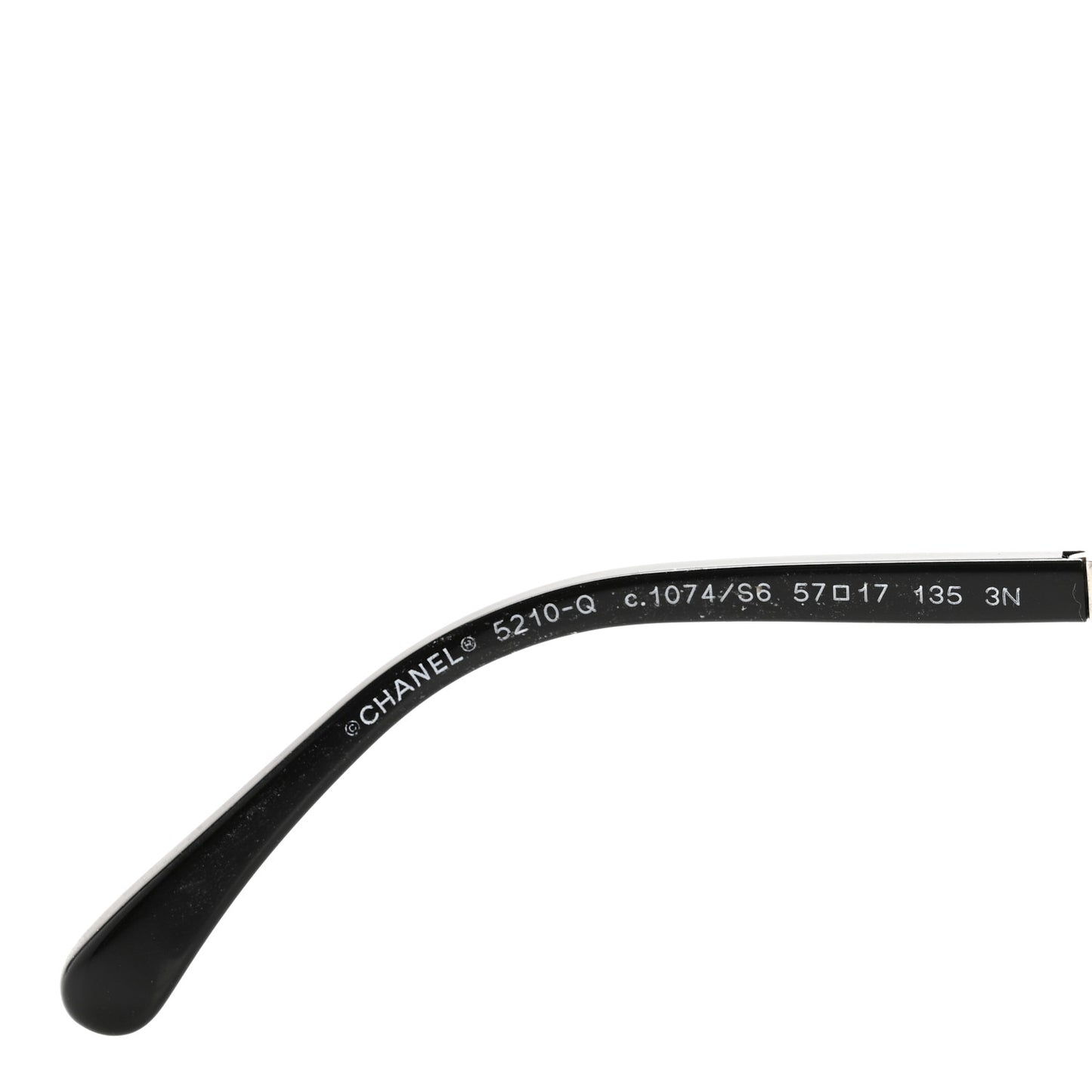 Lambskin Square Chain Sunglasses 5210-Q Black