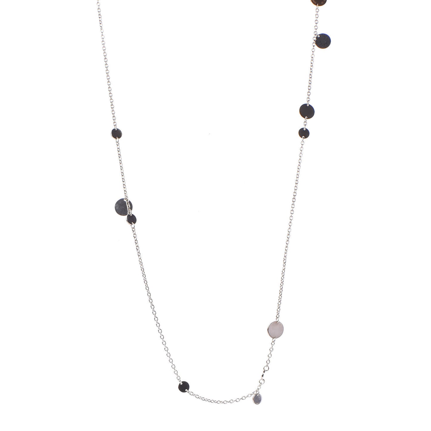 Sterling Silver 18K Rose Gold Confettis Long Necklace