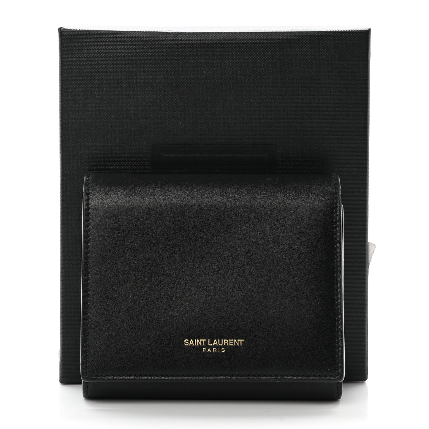Smooth Calfskin Compact Wallet Black