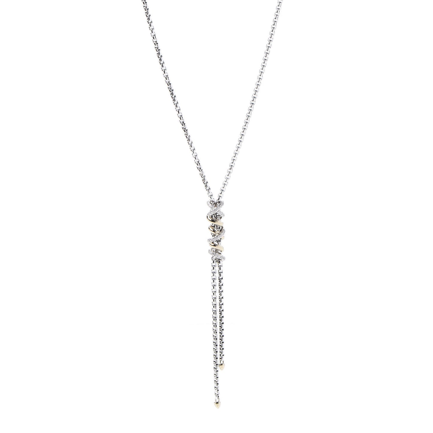 Sterling Silver 18K Yellow Gold Diamond Helena Y Necklace