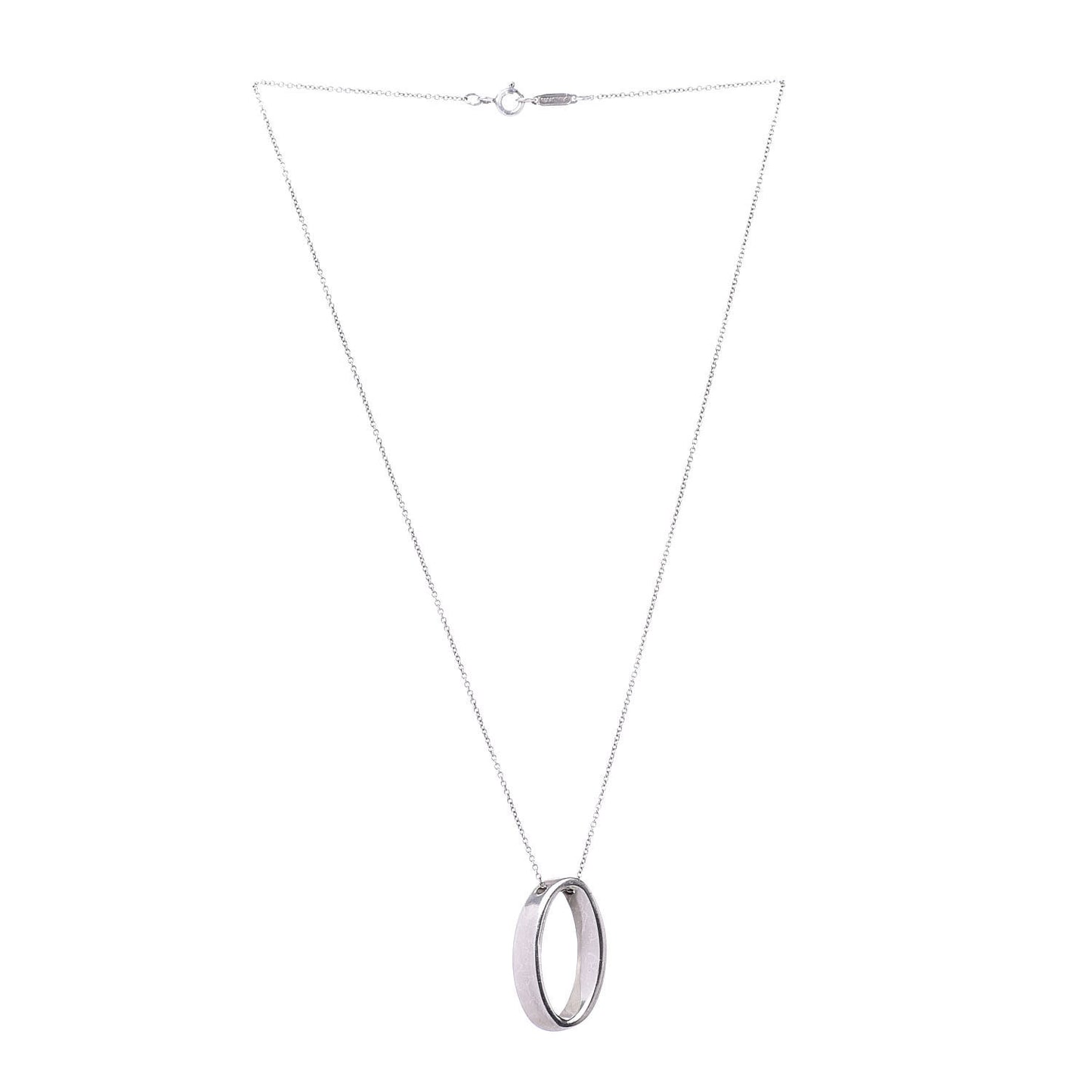 Sterling Silver Oval Loop Pendant Necklace