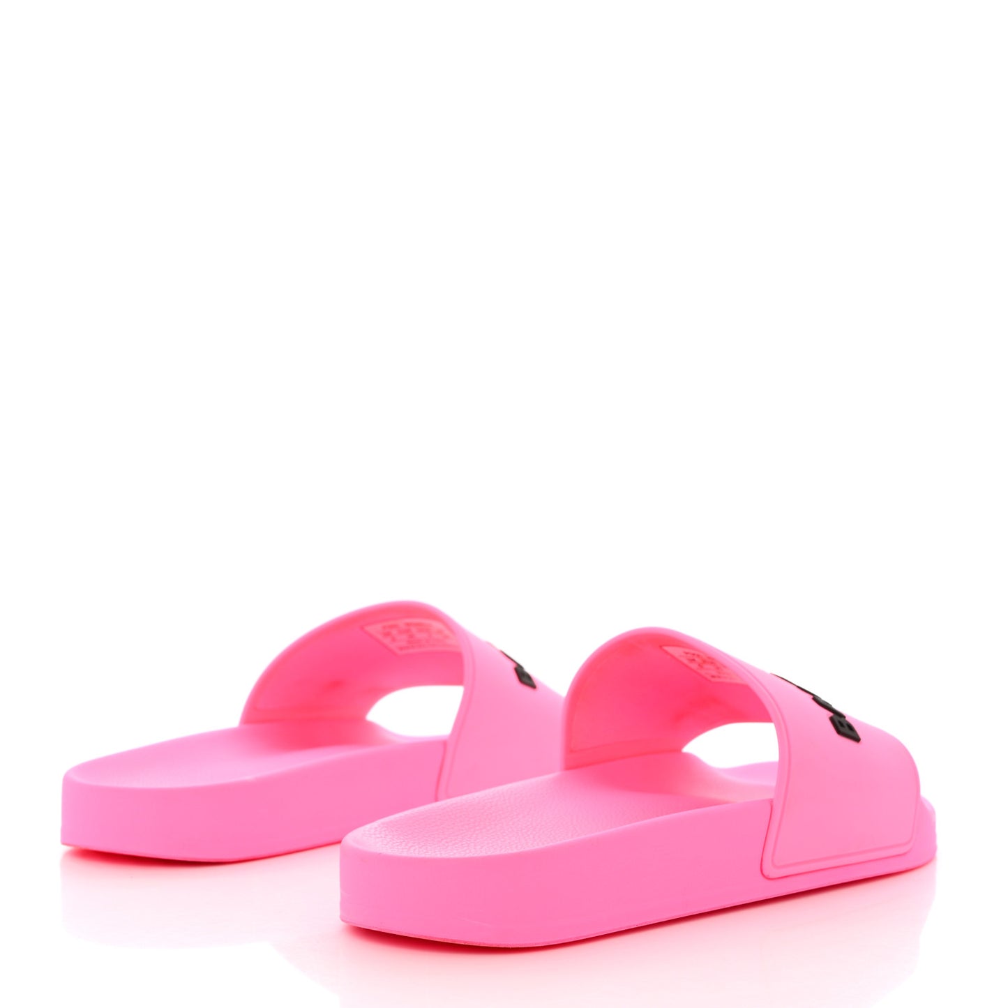 Rubber Womens Logo Pool Slide Sandals 39 Fluo Pink Black