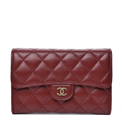 Chanel Caviar Quilted Medium Flap Wallet Burgundy 1 of 9