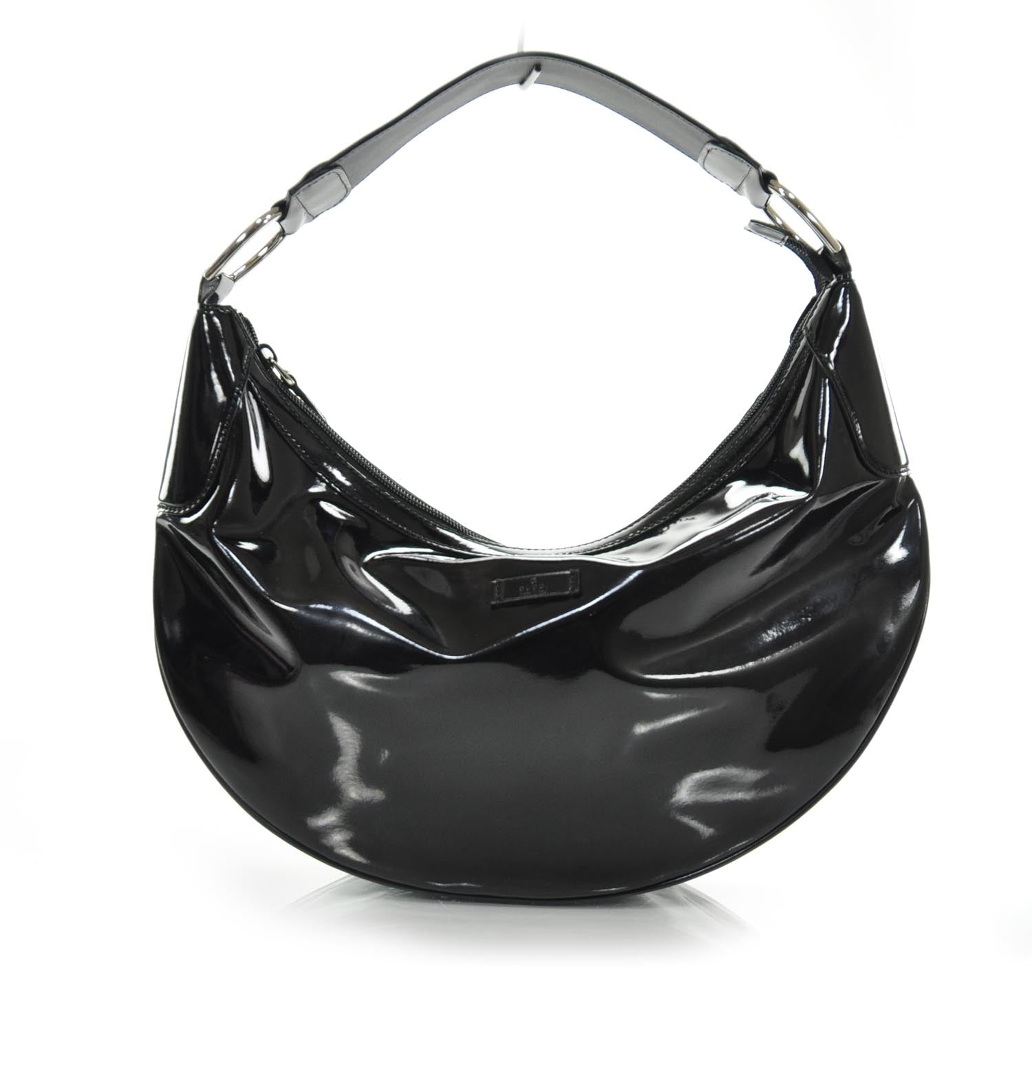 Gucci Patent Half Moon Hobo Black 1 of 9