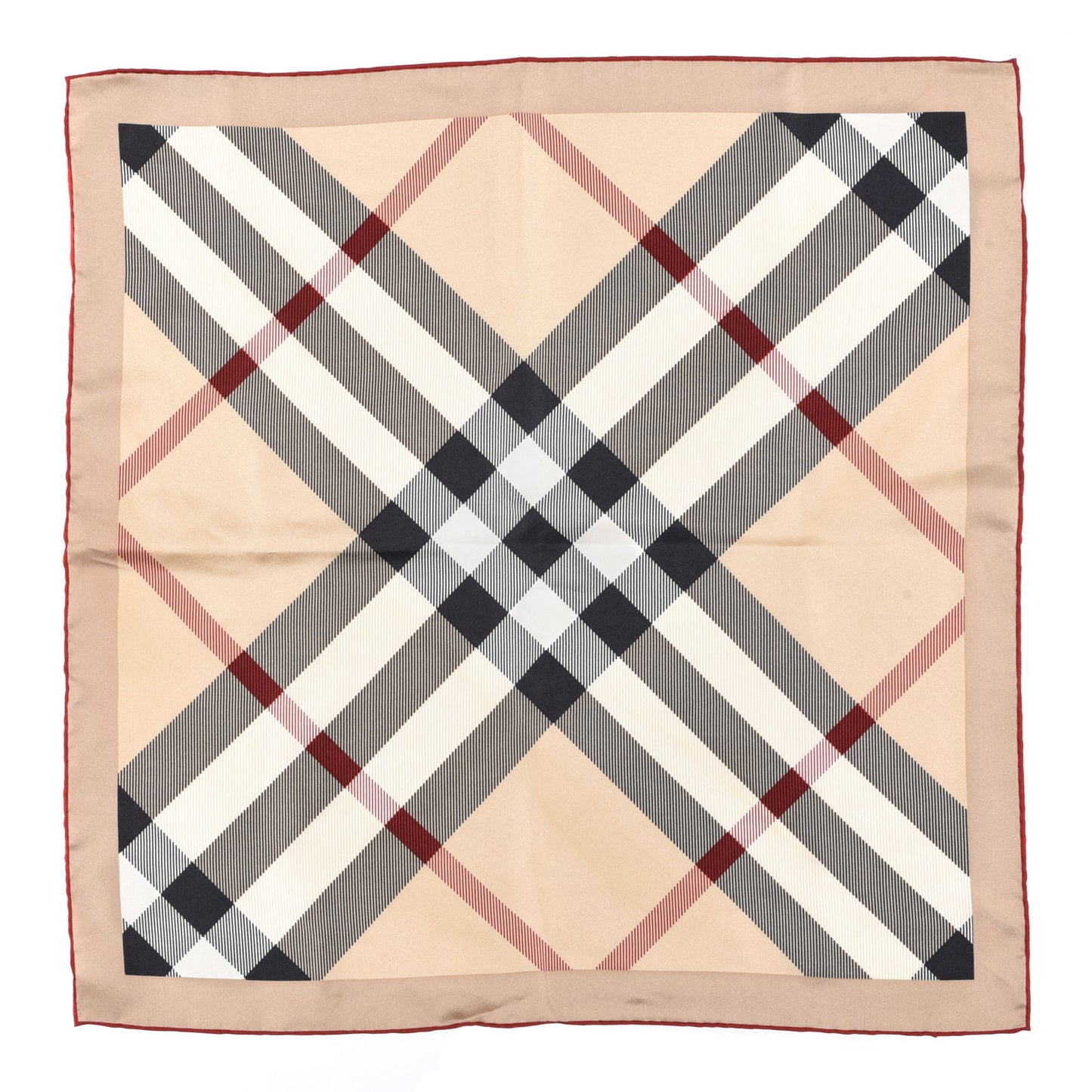 Silk Nova Check Square Scarf Beige