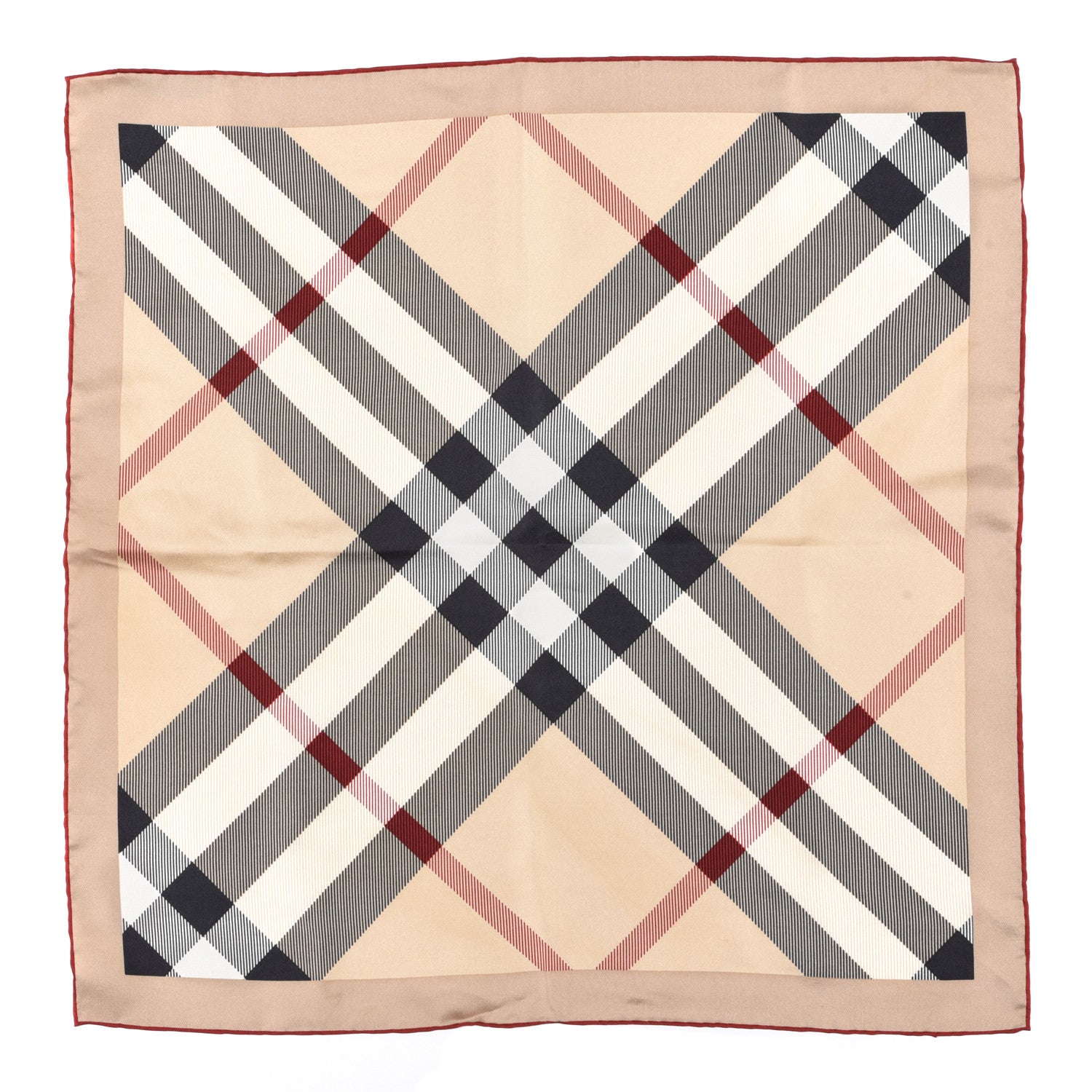 Burberry Silk Nova Check Square Scarf Beige 1 of 3