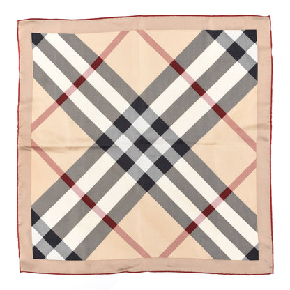 Burberry Silk Nova Check Square Scarf Beige 1 of 3