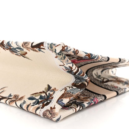 Christian Dior Canvas Embroidered Medium Jardin D'Hiver Book Tote Latte Multicolor 10 of 11