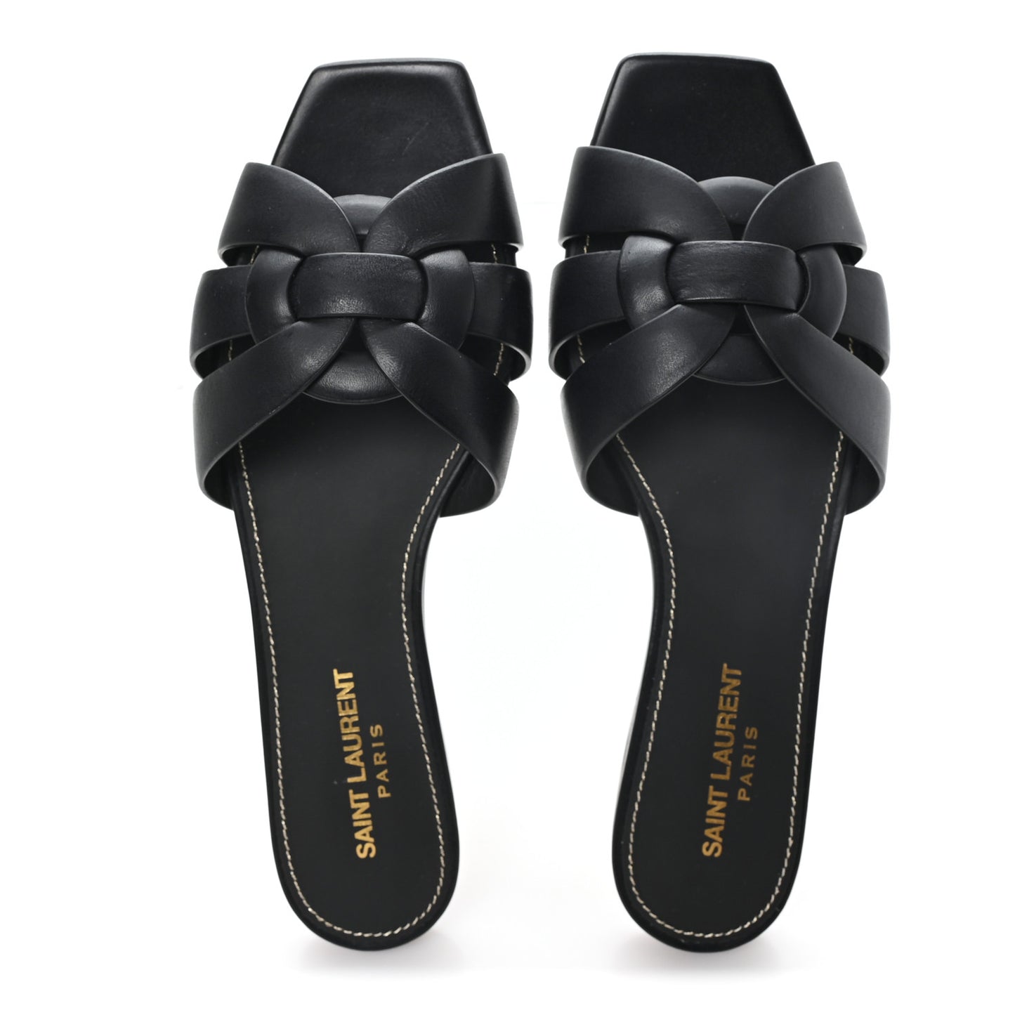 Calfskin Tribute 05 Slide Sandals 38 Black