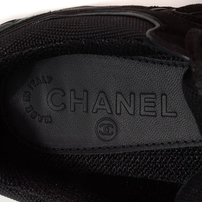 Chanel Suede Calfskin CC Black Sneakers 38.5 6 of 7