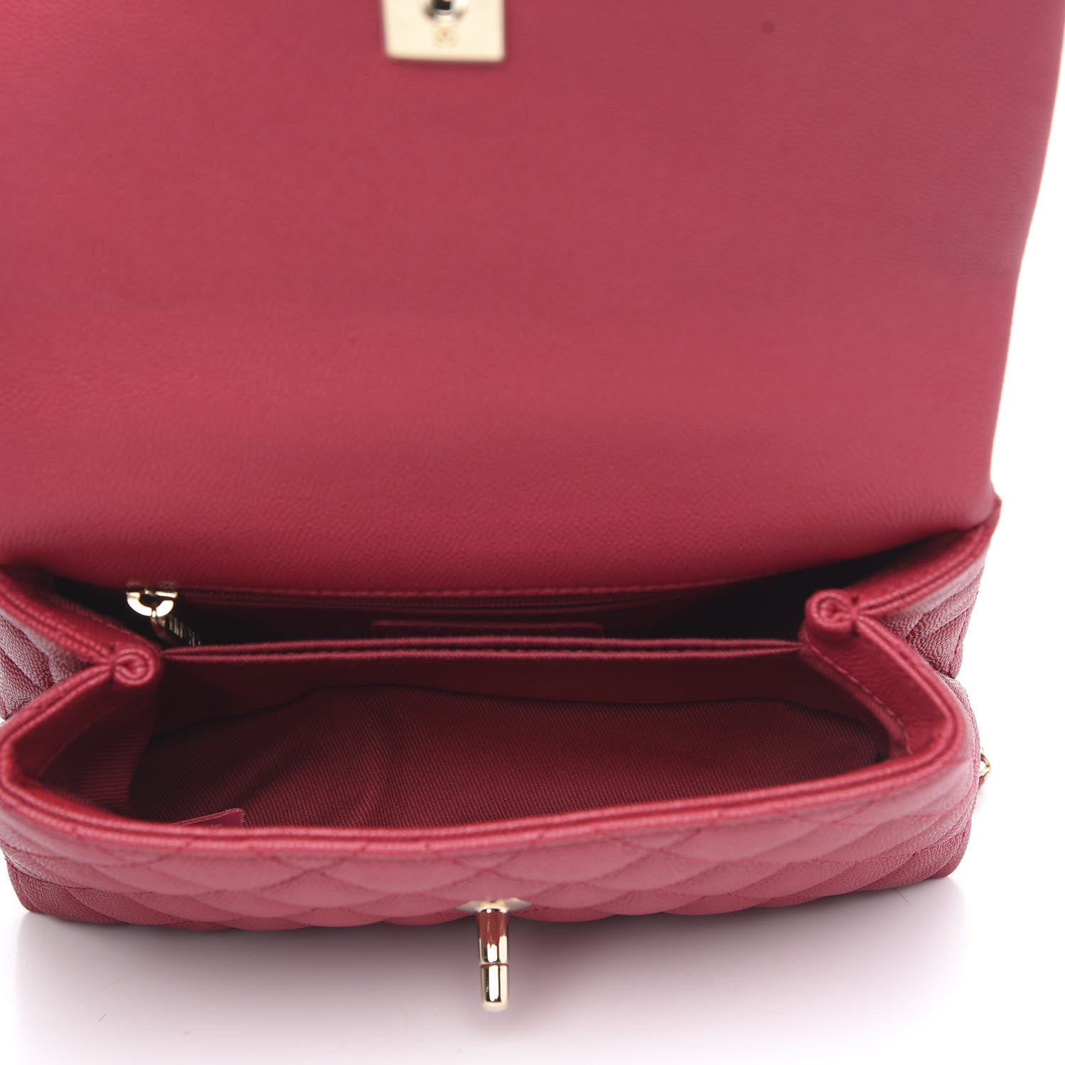 Chanel Caviar Quilted Mini Coco Handle Flap Fuchsia 4 of 10