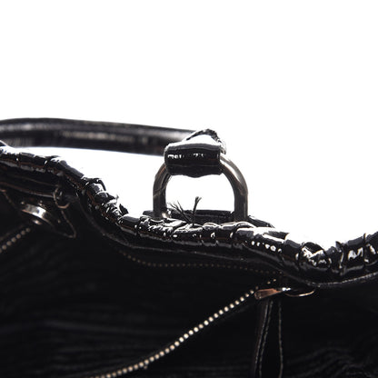 Prada Vernice Gaufre Tote Black 7 of 8