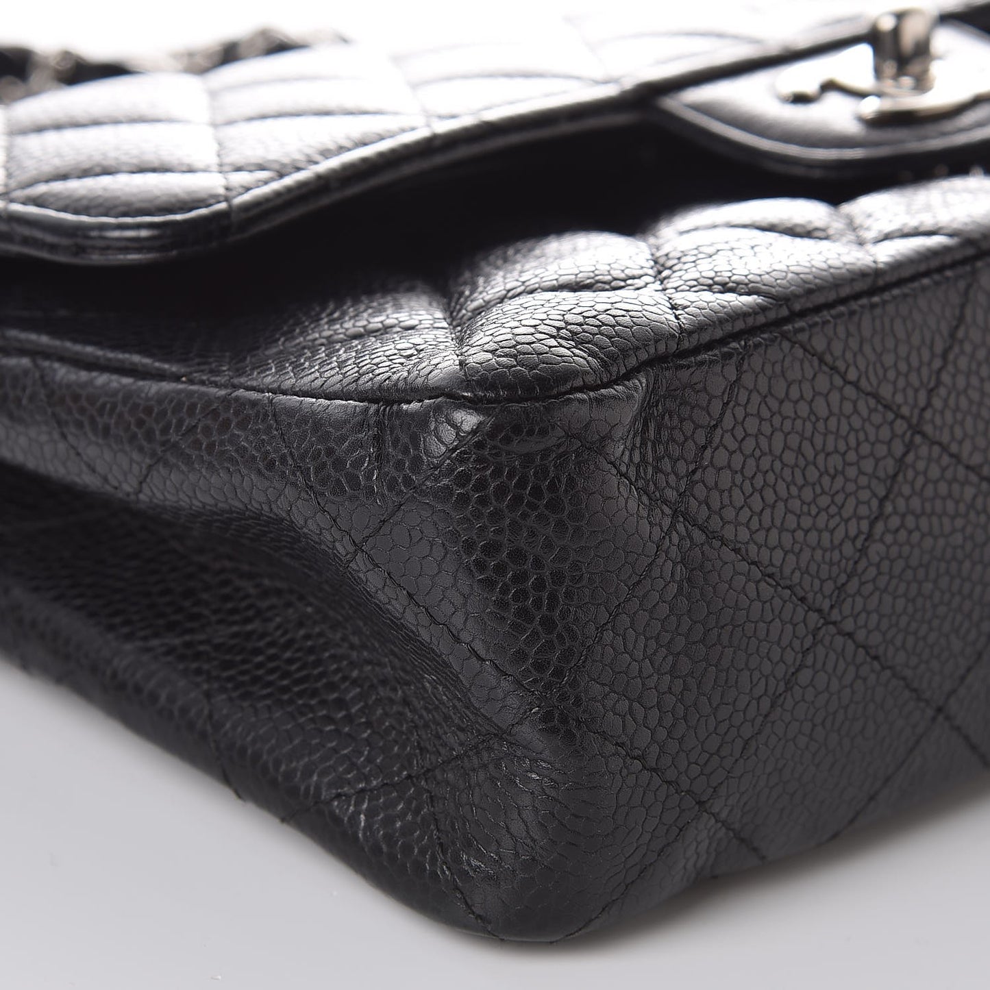 Caviar Quilted Small Double Flap Black