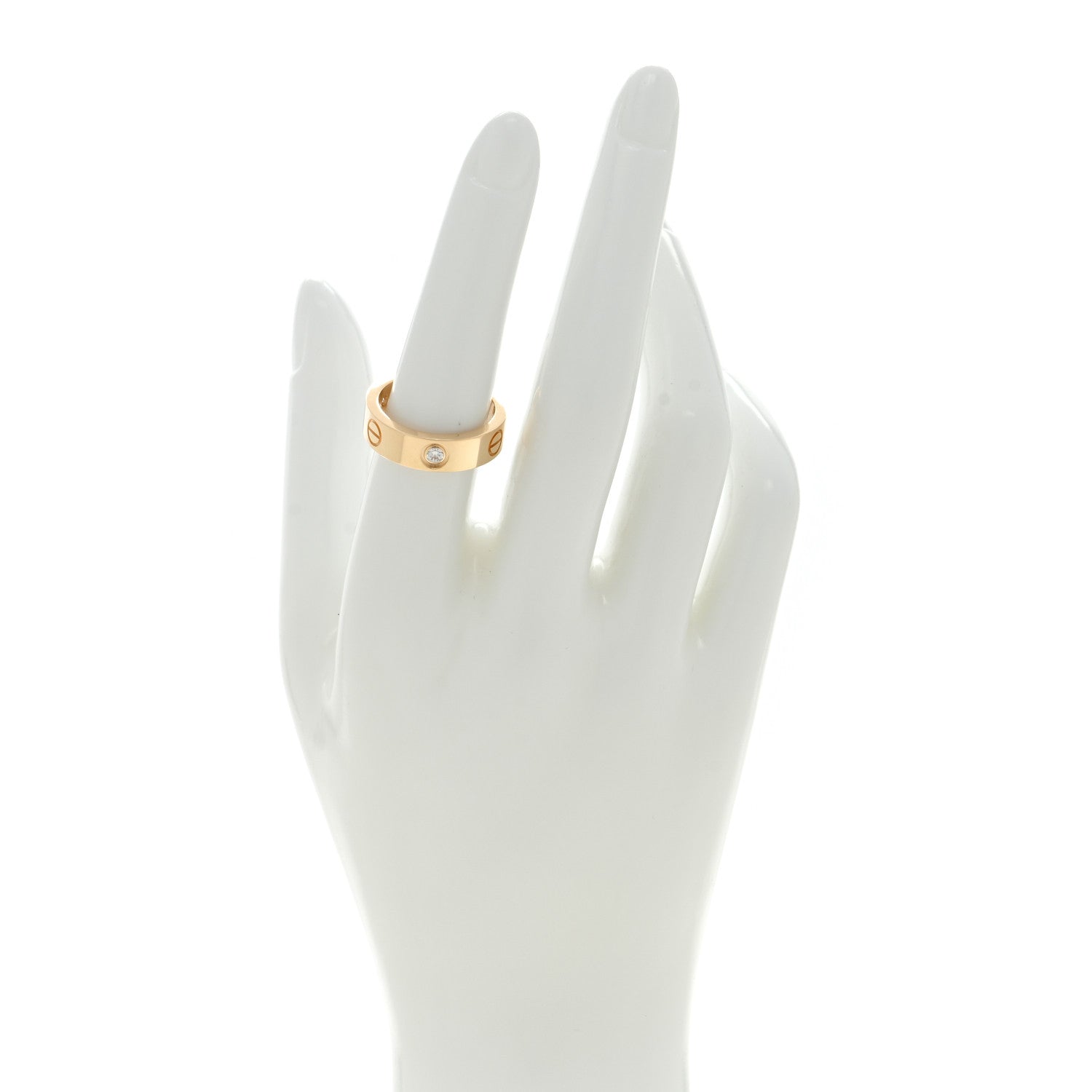 Cartier 18K Yellow Gold 3 Diamond 5.5mm LOVE Ring 54 7 2 of 5