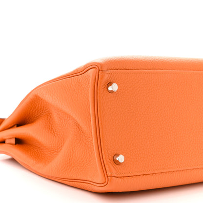 Hermes Taurillon Clemence Kelly Retourne 35 Orange 9 of 12