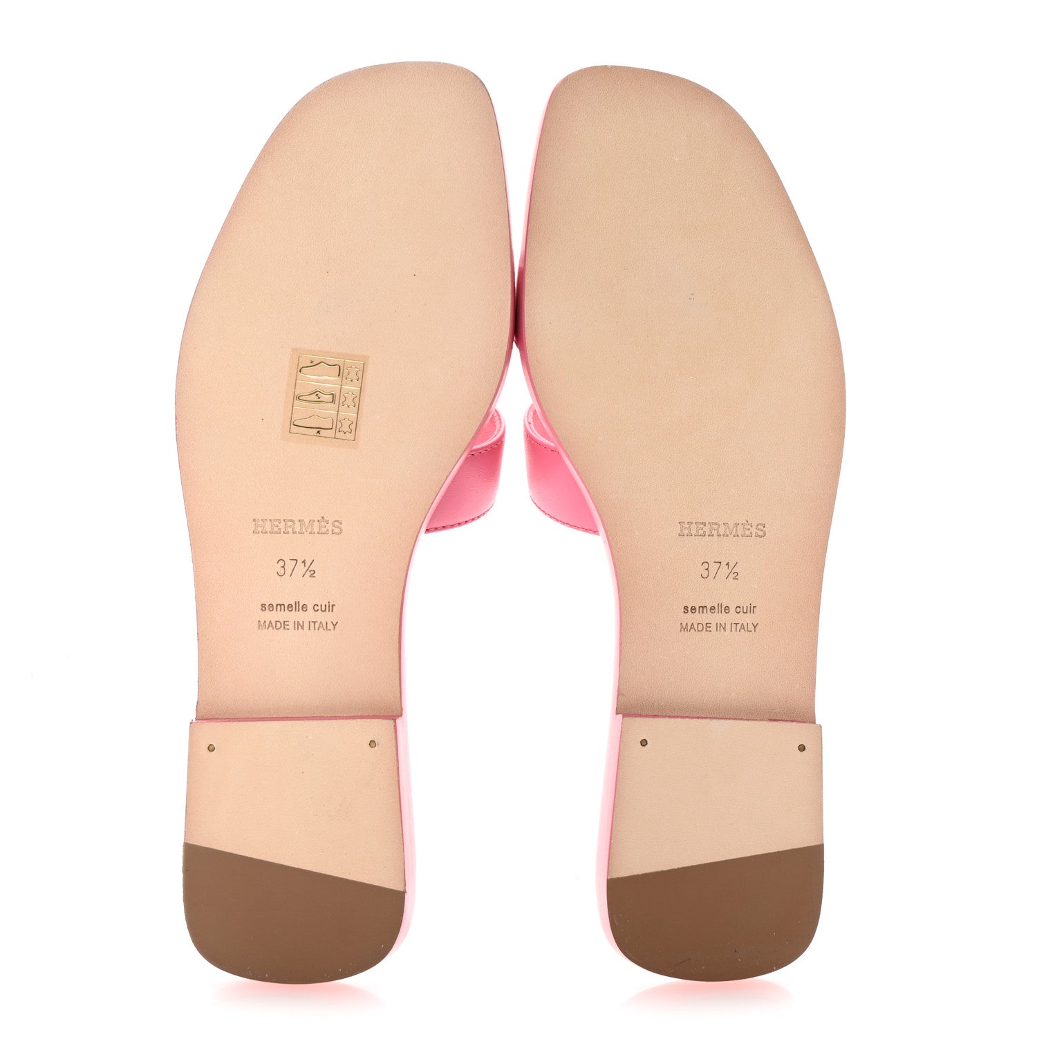Hermes Box Calfskin Oran Sandals 37.5 Rose Petale 6 of 10