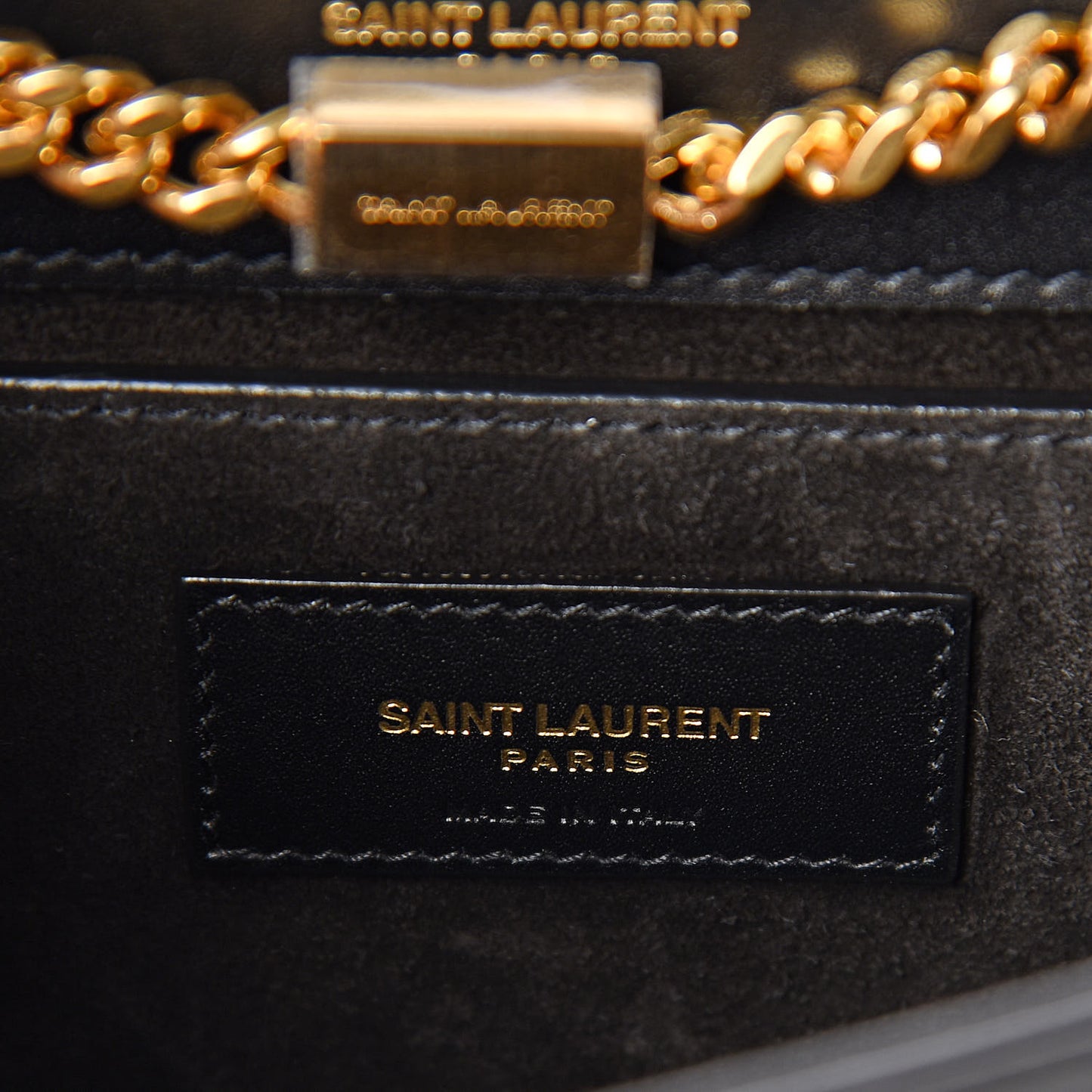 Calfskin Small Classic Monogram Kate Tassel Satchel Black