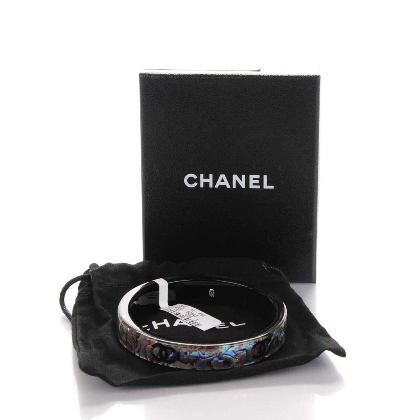 Resin Mother Of Pearl CC Bangle Black