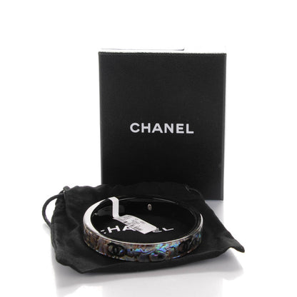 Chanel Resin Mother Of Pearl CC Bangle Black 5 of 5