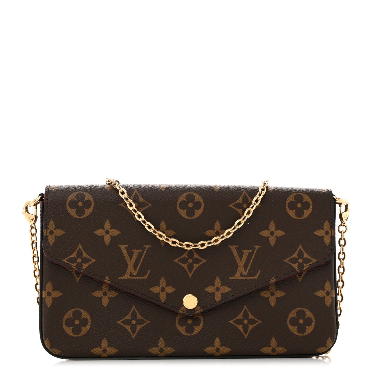 Monogram Pochette Felicie Chain Wallet Fuchsia