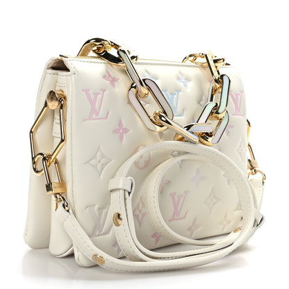 Louis Vuitton Lambskin Embossed Monogram Coussin PM White Multi 3 of 9