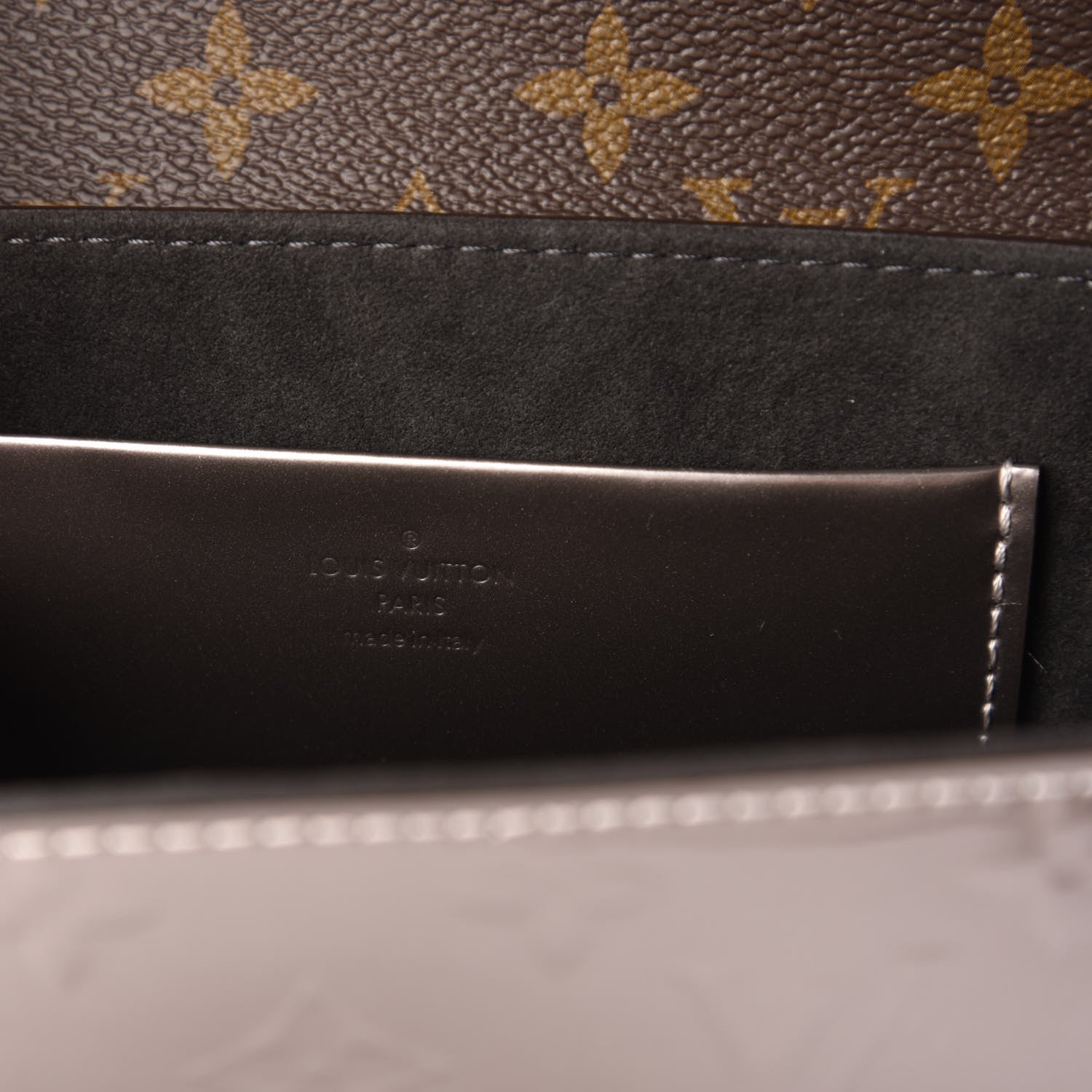 Louis Vuitton Vernis Epi Monogram Wynwood Metallic Taupe Grey 9 of 10