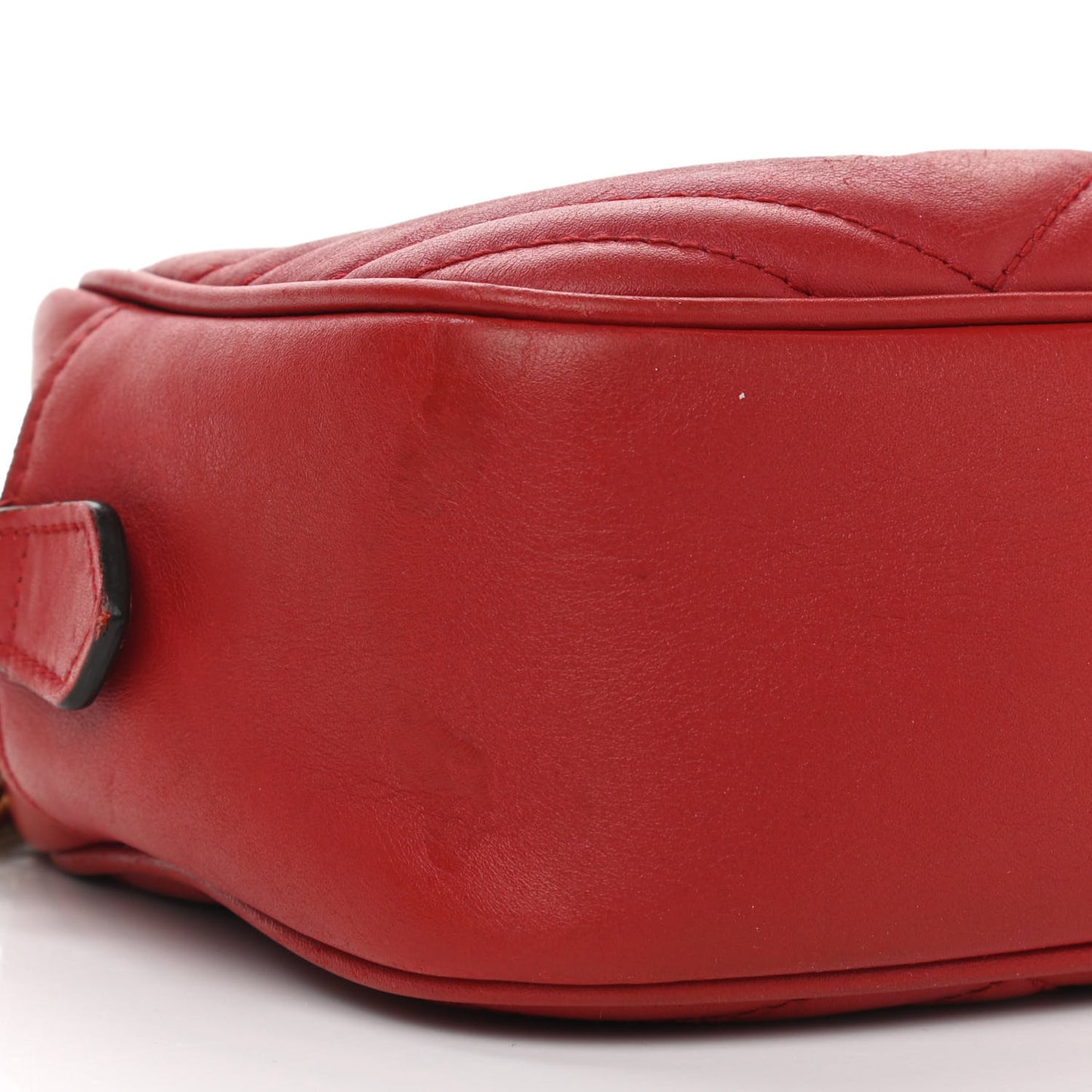 Calfskin Matelasse Small GG Marmont Chain Shoulder Bag Hibiscus Red
