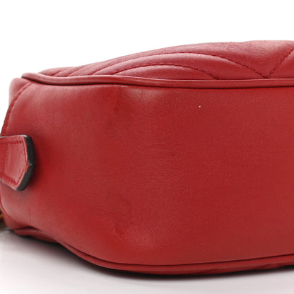 Gucci Calfskin Matelasse Small GG Marmont Chain Shoulder Bag Hibiscus Red 10 of 16