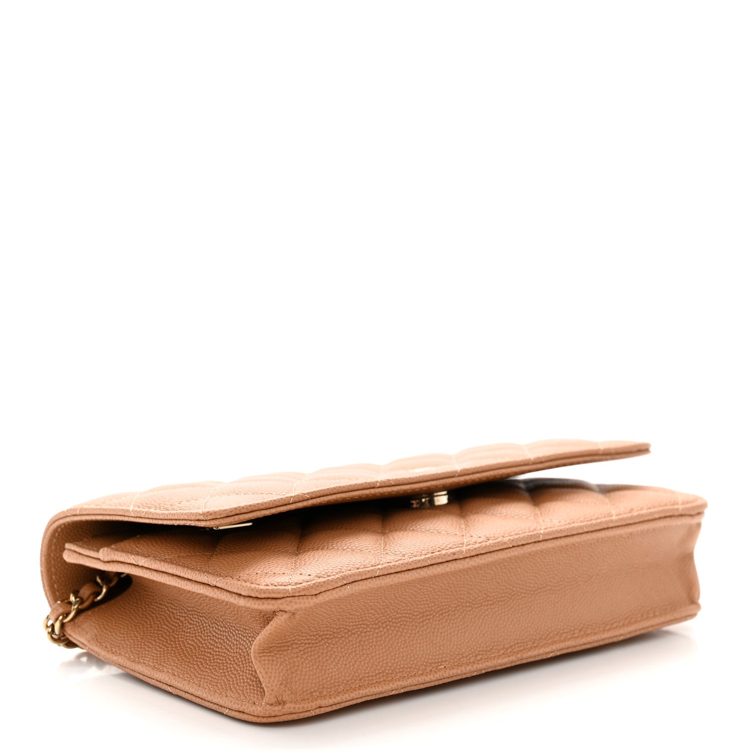 Chanel Caviar Quilted Wallet on Chain WOC Dark Beige 4 of 12