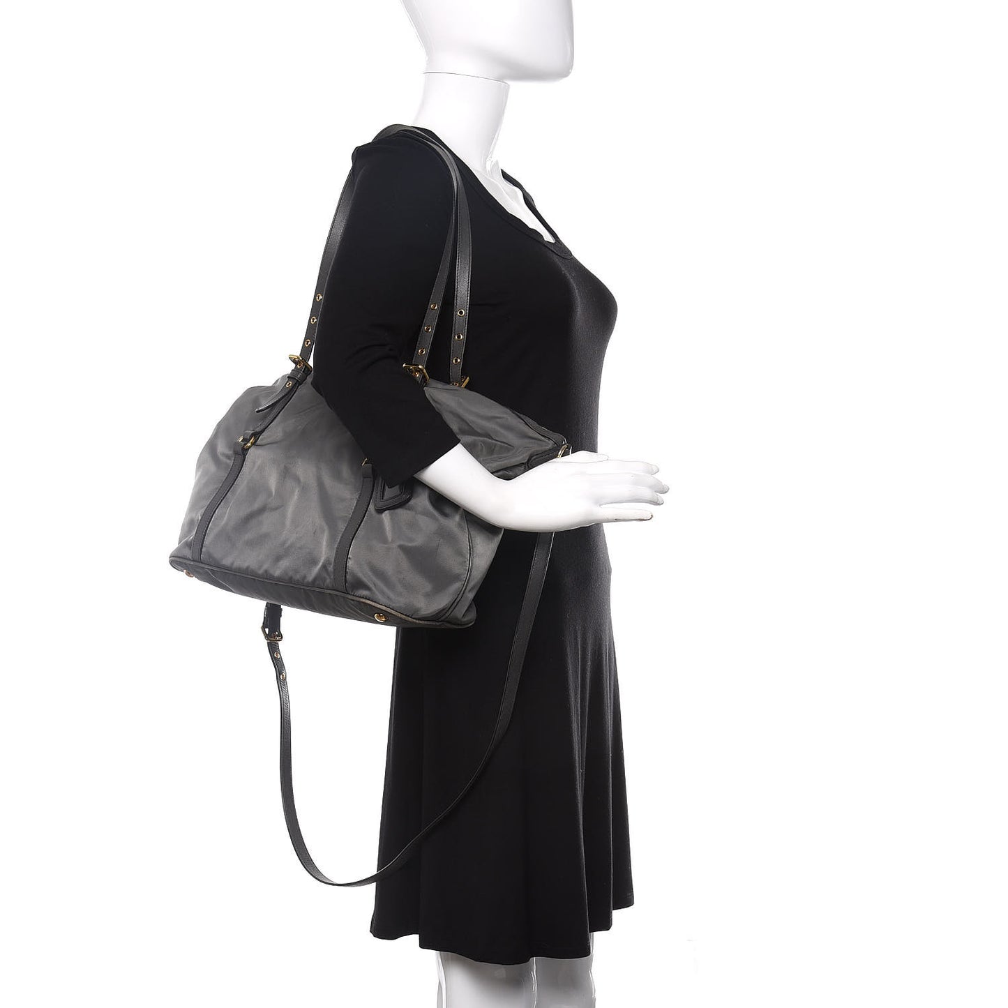 Tessuto Nylon Saffiano Tote Grey