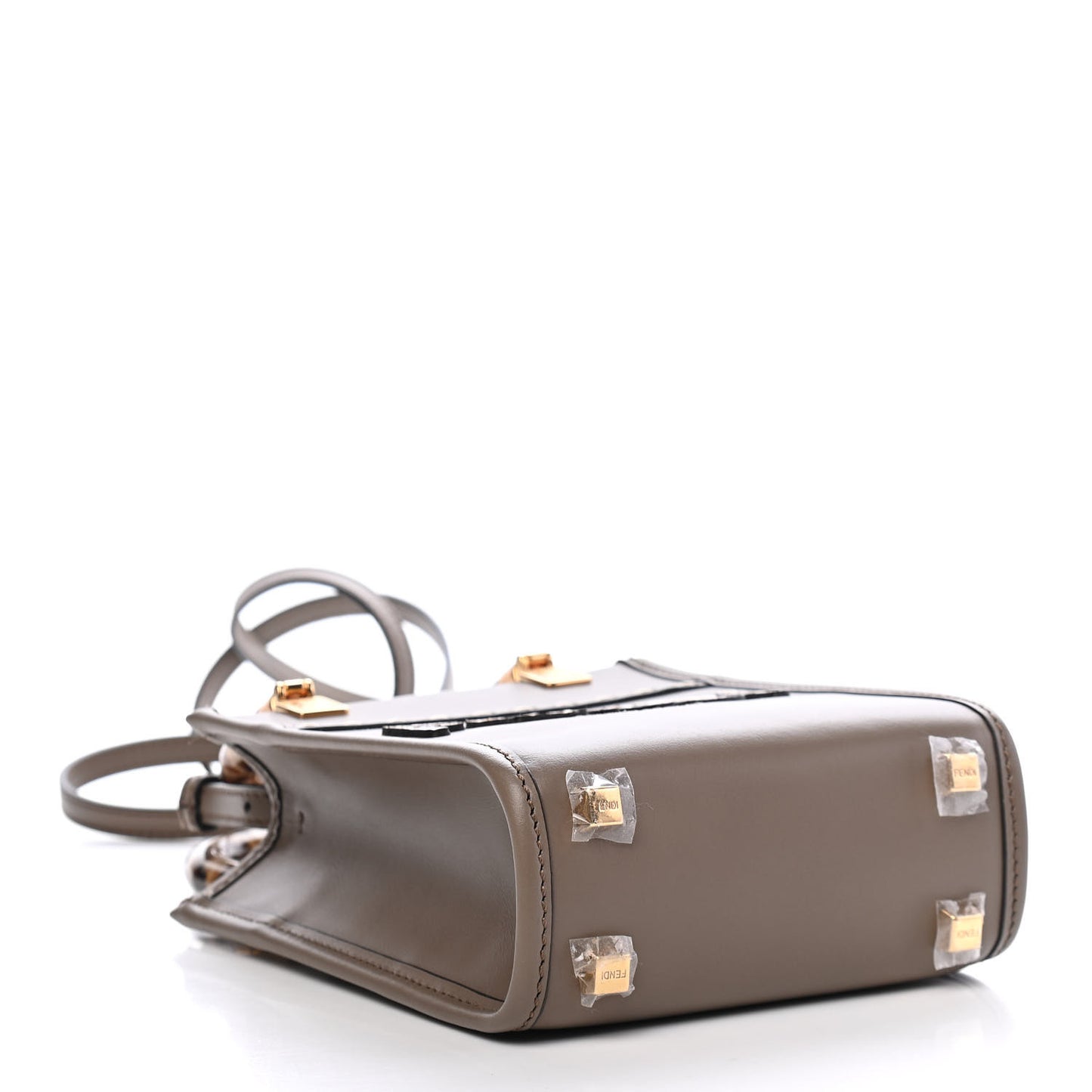 Vitello King Plexiglass Elaphe Python Print Logo Mini Fendi Sunshine Shopper Tote Tartufo Daisy Roccia