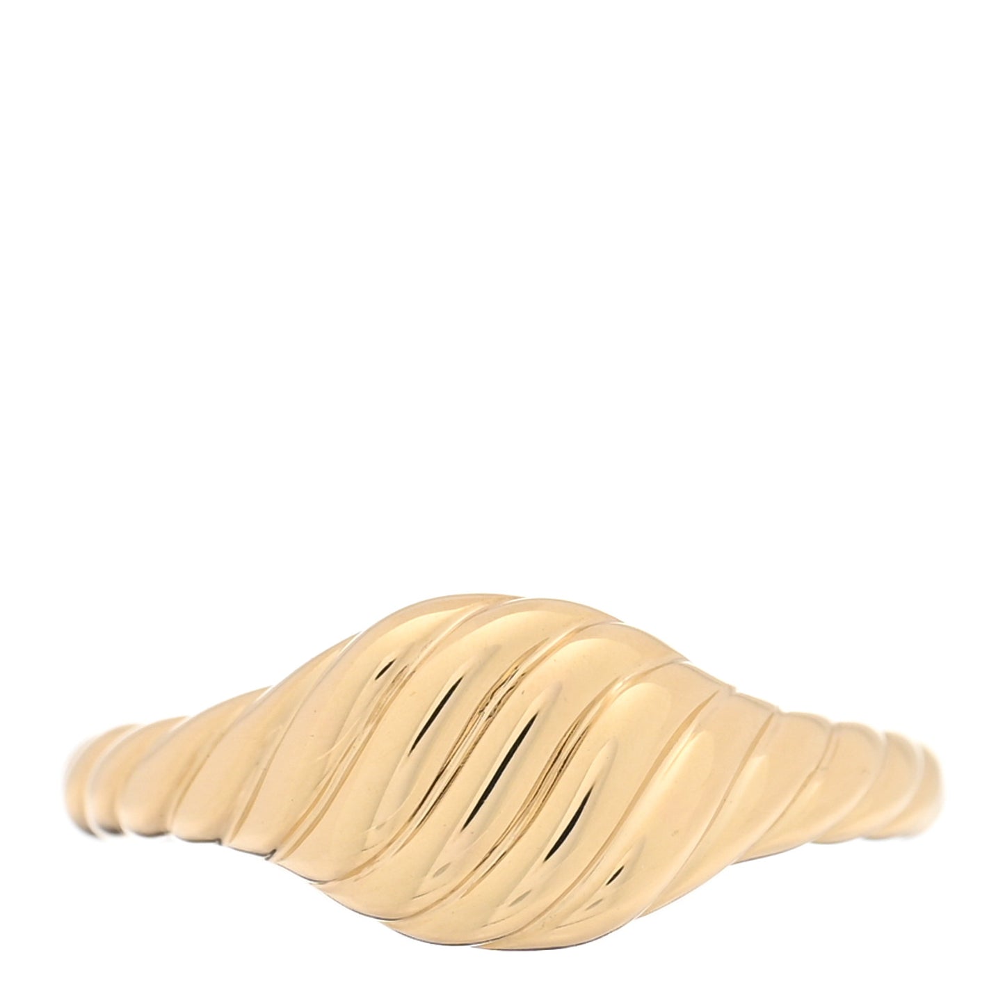 18K Yellow Gold 7mm Sculpted Cable Micro Pinky Ring 47 4