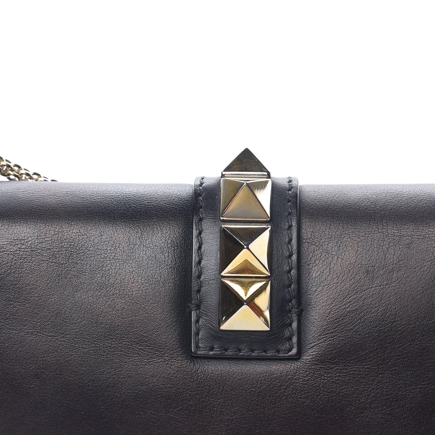 Valentino Garavani Vitello Medium Glam Lock Rockstud Flap Black 18 of 19