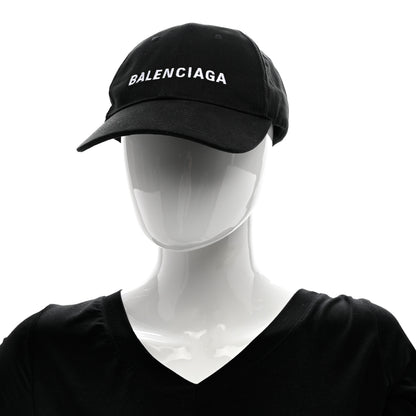 Balenciaga Cotton Drill Logo Classic Baseball Cap 59 L Black White 2 of 9