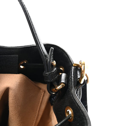 Gucci Glazed Textured Calfskin Web Small Ophidia Bucket Bag Black 7 of 10