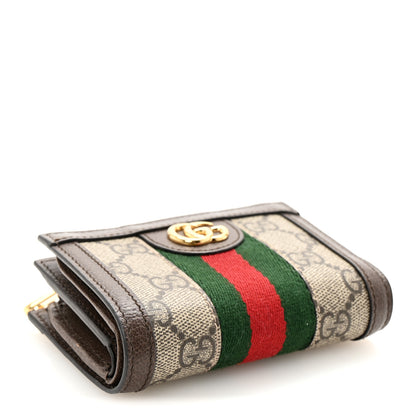 Gucci GG Supreme Monogram Web Ophidia Card Case Beige New Acero 4 of 8