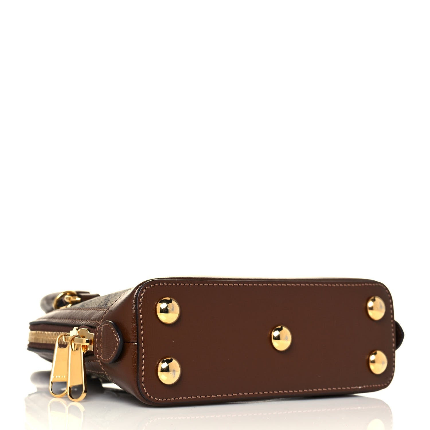 Gucci GG Supreme Monogram Azalea Calfskin Mini Horsebit 1955 Top Handle Bag Beige Ebony Brown Sugar 4 of 13