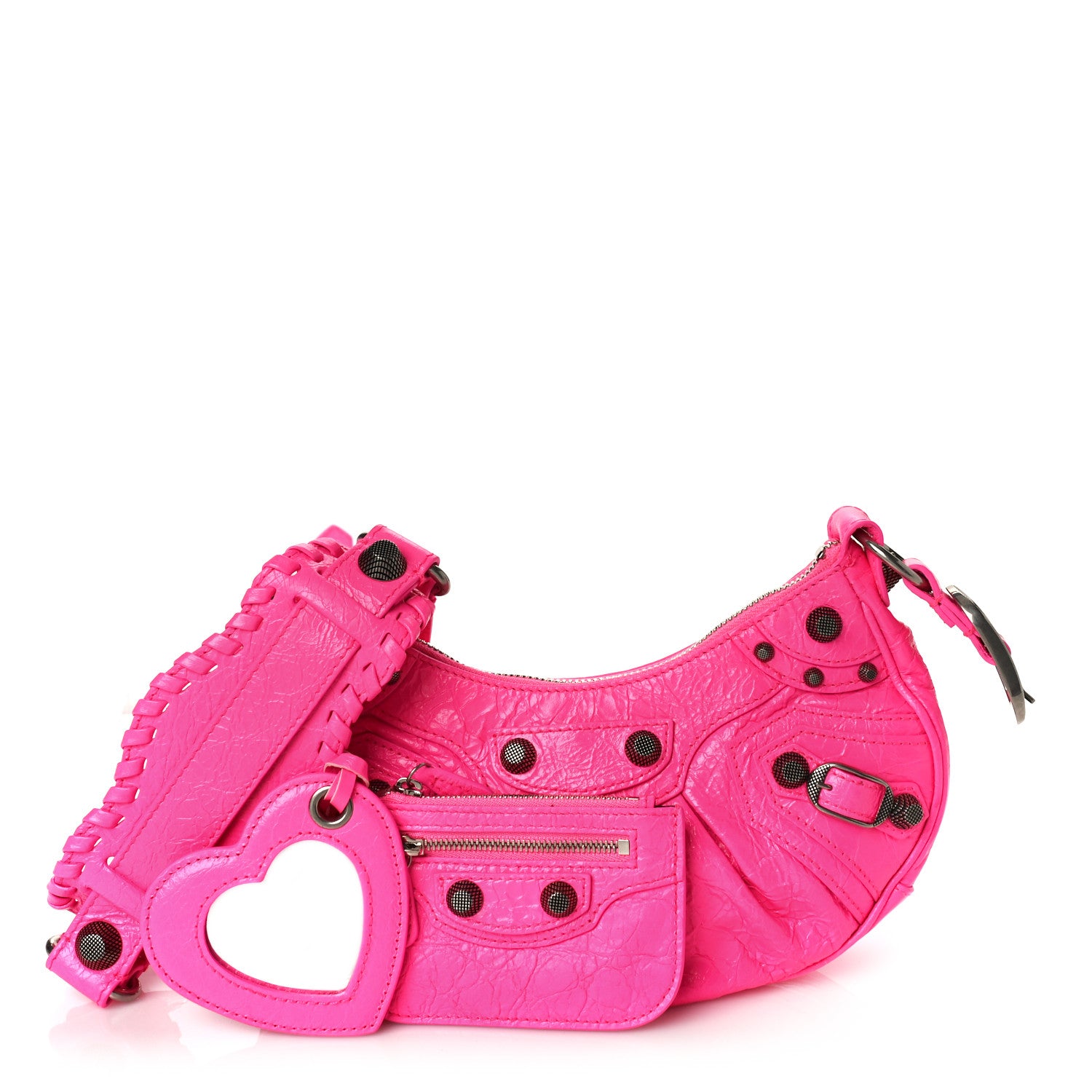 Balenciaga Agneau Arena Le Cagole Shoulder Bag XS Fluo Pink 1 of 8