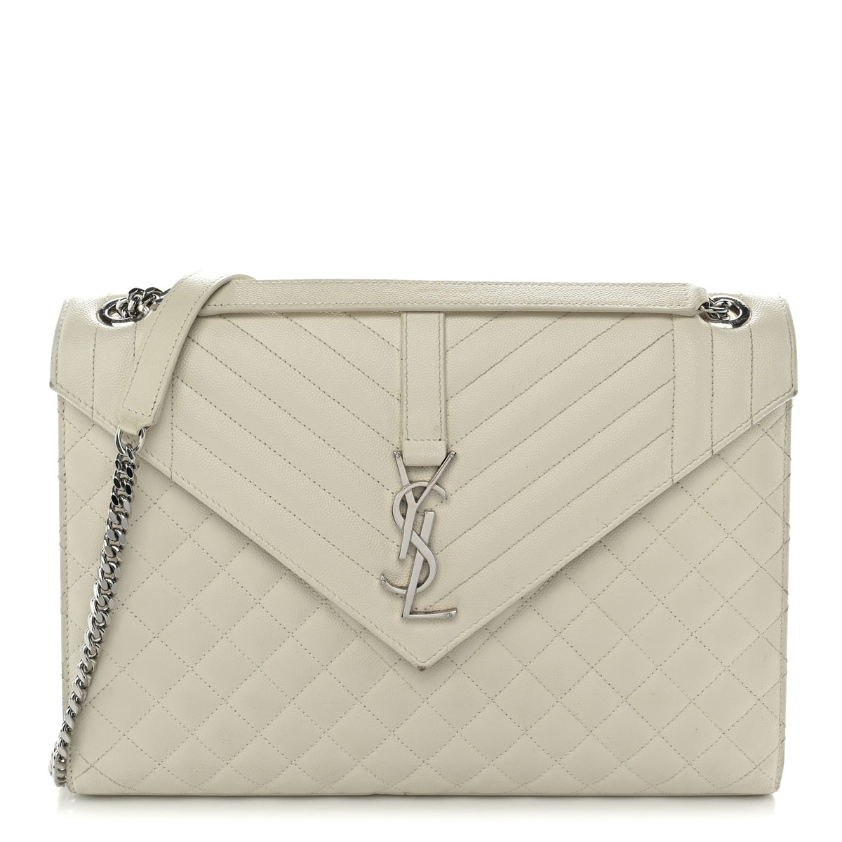 Saint Laurent Grain De Poudre Large Tri-Quilt Monogram Satchel Porcellana 1 of 11