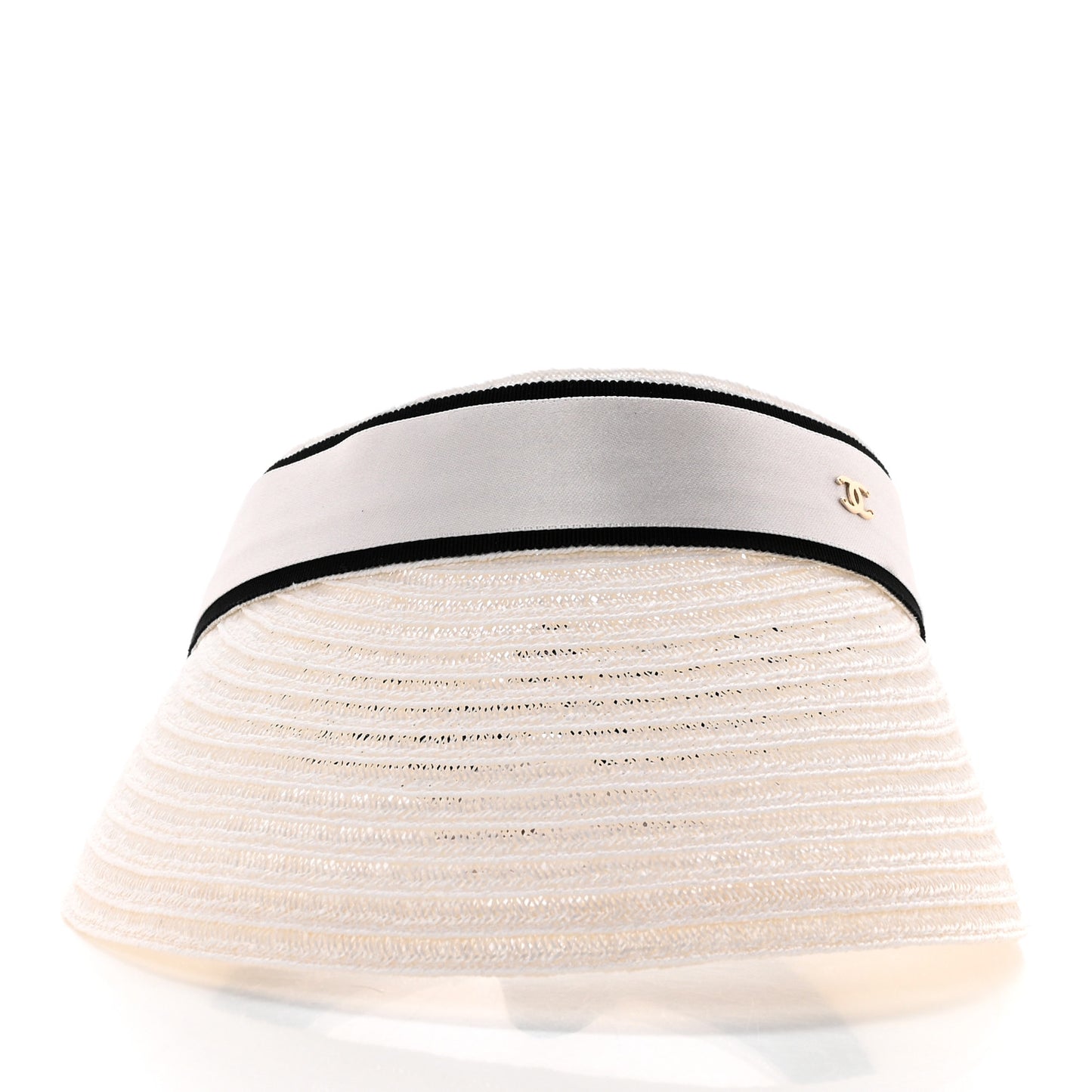 Abaca Cotton Ribbon Visor S Ecru White