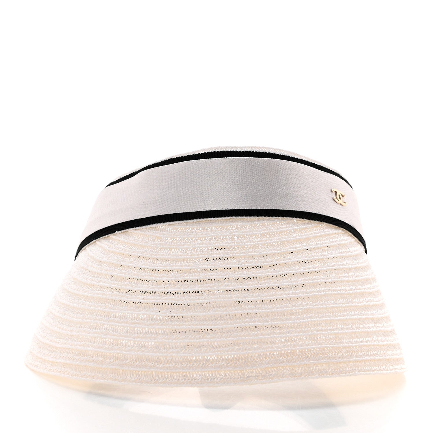 Chanel Abaca Cotton Ribbon Visor S Ecru White 3 of 8