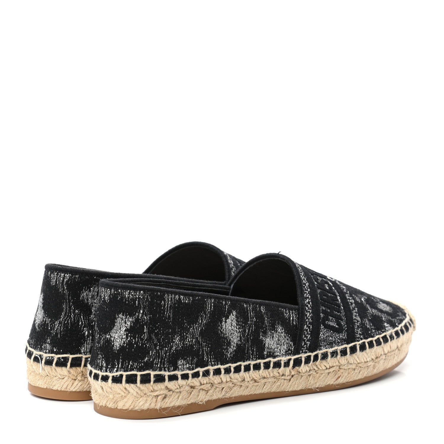 Christian Dior Lurex Embroidered Mizza Granville Espadrille 37.5 Black 4 of 8