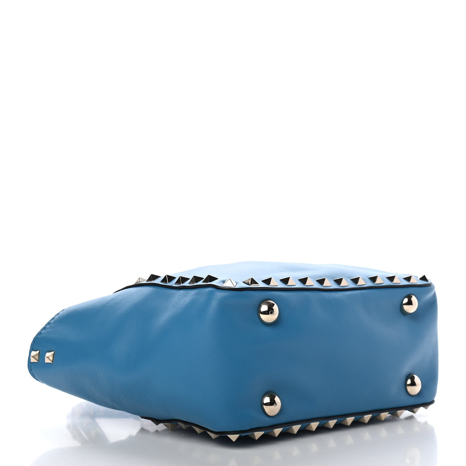 Valentino Garavani Vitello Mini Rockstud Tote Light Blue 4 of 9
