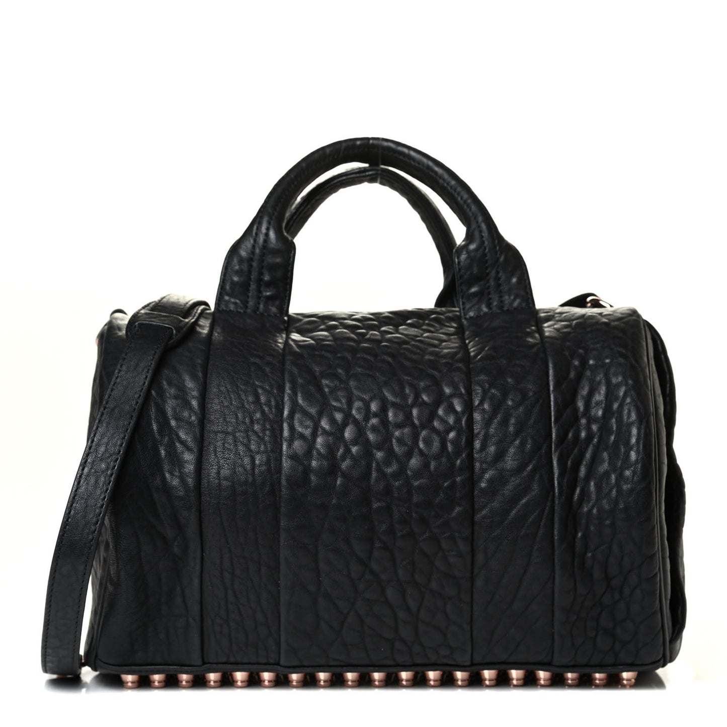 Pebbled Lambskin Rocco Black Rose Gold Hardware