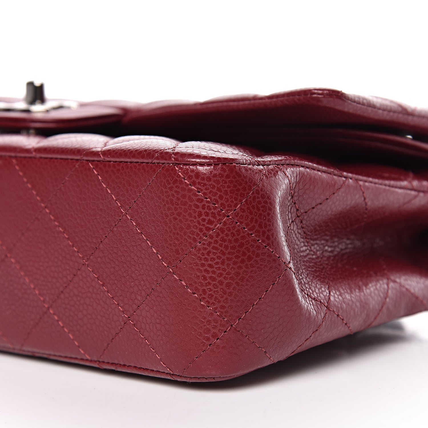 Chanel Caviar Quilted Medium Double Flap Dark Red 9 of 11